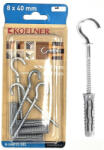 Koelner - Rawlplug UNIFIX univerzális nylon dübel 5x25mm kör kampóval 3, 5x60mm
