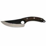 DEPOX Cutit de macelarie DEPOX®, lucrat manual, maner lemn, 27 cm, maro, teaca piele inclusa (F106-1)