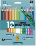 Ars Una 12 színű, háromszögletű színes ceruzakészlet hegyezővel, JUMBO (5993120022654)