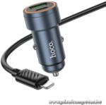CAR charger Hoco USB A + USB C QC3.0 PD 30W + cable USB C to Lightning Z57A black (6942007633123)