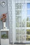 FüggönyFutár Webáruház My heart-Fehér színű szívmintás jacquard függöny, egyedi méretre, készre varrjuk