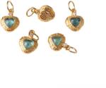  Charm Turmalina Albastra 13x7x4 mm Argint 925 Aurit - 1 Buc