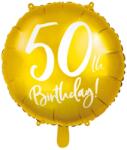  Fólia lufi 50. évszámmal arany színű Birthday felirattal 45 cm (5902230720275)