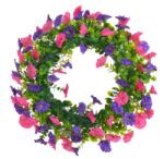  Coronita verdeata artificiala+flori pentru decoratiuni florale (8580)