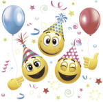  Smiley Icons&Balloons szalvéta 20 db-os 33x33 cm (PKK057067) - oliviashop