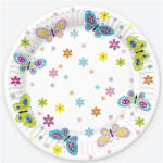  Pillangó With Flowers papírtányér 8 db-os 22, 7 cm (PKK038448) - oliviashop