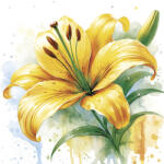  Virág Yellow Lily szalvéta 20 db-os 33x33 cm (PKK772145) - oliviashop