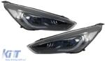 KITT Fényszórók LED nappali menetfénnyel Ford Focus III Mk3 jobbkormányos (2015-2017) Bi-Xenon dizájn dinamikus futófényes irányjelyzőkkel Demon kinézet (HLFFMK3RHD)