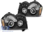  Tuning headlight set with LED lights suitable for Jeep Grand Cherokee 2005-2008 with black base, left and right (ABJEHX6010514)