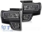  LED tuning headlight set suitable for Ford F150 2008-2014 with black base, for the model with factory DRL lights, with dynamic turn signals, with "Welcome" function, left and right (ABFOHX6010588)