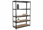 MAMUTEX Lakkozott fém állvány Mamutex Standard 180x120x60 cm - 5 polc, teherbírás 875 kg, fekete