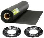 JANPOL Kerti nem szőtt textília 1, 6 m × 100 m, 90 g/m2 + 100 rögzítő tüske, fekete (490600)