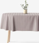 Goldea ovális ünnepi damaszt terítő - szürkésbarna csíkos 140 x 280 cm