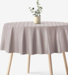 Goldea kör alakú damaszt terítő - szürkésbarna csíkos Ø 160 cm