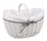 Tin Tours Fehér Fonott Kosár Anyaggal 32x26x15/19/26 cm (HL12965.BSZ.2.S)