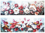 AdTrend Set 2 tablouri decorative olegrafie lacuita multicolora Flowers 2 x 120 x 40 cm (119607)