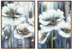 AdTrend Set 2 tablouri decorative olegrafie lacuita multicolora Flowers 2 x 50 x 70 cm (119609)