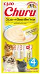 Churu Recompense pentru pisici Churu Cat Chicken with Cheese & Beef 14g x 4 tubes