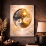 Art Gift Decor Картина от канава - Дървото на живота със златен баланс
