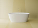 Foglia Cada freestanding ovala, compozit alb mat, interior lucios, 160x78.7x61.5 cm, Foglia Lumia (625404161103)