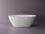 Foglia Cada freestanding ovala, compozit alb mat, interior lucios, 167.5x61x81.3 cm, Foglia Cashmere (637752171003)
