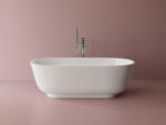 Foglia Cada freestanding ovala, compozit alb lucios, 158x73x49.5 cm, Foglia Privee (631274161103)