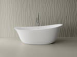 Foglia Cada freestanding ovala, compozit alb mat, interior lucios, 180.3x85x68.6 cm, Foglia Domus (640425181103)