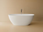 Foglia Cada freestanding ovala, compozit alb mat, interior lucios, 167x80x63 cm, Foglia Florence (637728171103)