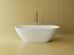 Foglia Cada freestanding ovala, compozit alb mat, interior lucios, 160x70x50 cm, Foglia Essence (640459161003)