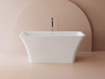 Foglia Cada freestanding dreptunghiulara, compozit alb lucios, 150x76.2x62.5 cm, Foglia Minerva (637722151003)