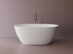 Foglia Cada freestanding ovala, compozit alb mat, interior lucios, 150x76.2x61 cm Foglia Monaco (637752151103)