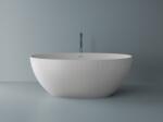 Foglia Cada freestanding ovala, compozit alb mat, interior lucios, 167x830x61.9 cm, Foglia Tuxedo (637708171103)