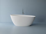 Foglia Cada freestanding ovala, compozit alb mat, interior lucios, 157x68x65 cm, Foglia Celestial (637768161103)