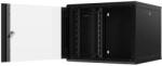 Mirsan Dulap rack perete 19" 9U 565x443x600mm negru asamblat, usa sticla, panou lateral detasabil Mirsan MR. WTC09U60MN. 01_KYK (CABW-9U-MRWTC09U60MN01KYK-MRS)