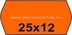 Jelöléstechnika 25x12mm NARANCSSÁRGA színű árazószalag