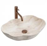 Rea Pearl Kallisto 50x38 cm pultra ültethető mosdó, bézs márvány REA-U0619 (REA-U0619)