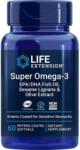 Life Extension Super Omega-3 EPA/DHA cu Lignani de Susan și Extract de Măsline - 60 softgeluri enterice acoperite