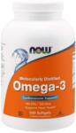 NOW Ulei de Pește Omega-3, Distilat Molecular - 500 softgeluri
