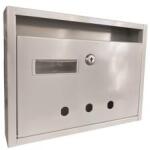  Postaláda fekvő lépcsőházi lenyíló 31 x 23 cm, szürke, névtartóval (3490143) (3490143)