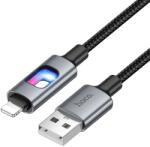 hoco. USB-A - Lightning kábel Hoco U144 Led, 18W, 2.4A, 1.2m, Fekete