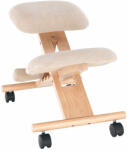  Ergonomikus térdelőszék, krémszínű/bükkfa, GROCO (0000279432)