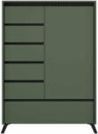  Komód, smoke zöld/fekete, LONGY REG1D5S1K | Zöld | DTD (0000410614)