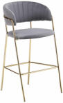  Design bárszék, szürkésbarna Velvet szövet/gold króm arany, DASMIN TYP 2 | Szürke | Szövet (0000401868)