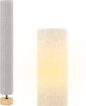 HomCom Lampadare de podea pentru living cu abajur din in, comutator de picior, 2 x dulie E27, 120 cm, gri | Aosom Romania (B31-027V90GY)