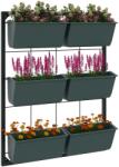 Outsunny Jardiniera de perete pe 3 nivele cu 6 ghivece pentru interior si exterior, Jardiniera cu montare pe perete (84H-051V00DG)