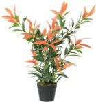 HOMCOM Photinia artificială lucioasă 90 cm, plantă artificială cu 300 de frunze, ramuri ajustabile, 45 x 45 x 90 cm, Roșu+Verde | Aosom Romania (83C-196V00MX)