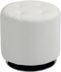 HOMCOM Suport pentru picioare living rotativ la 360°, ottoman rotund tapițat în PU cu bază din oțel, Ø 45, 5 x 44, 5 cm, alb | Aosom Romania (838-103V80WT)