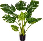 HOMCOM plante artificiale 110 cm Monstera artificială plante de interior și exterior în ghiveci copac artificial plantă decorativă plantă de birou ghiveci din plastic pentru interior și exterior | Aosom Roma