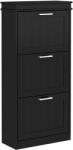 HomCom Dulap pentru Depozitarea Pantofilor cu 3 Sertare Rabatabile pentru 15 Perechi de Pantofi, 54x24x117, 5 cm, Negru | Aosom Romania (837-418V80BK) Pantofar