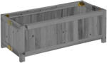 Outsunny Jardinieră din Lemn Pliabilă Jardinieră Ridicată pentru Culturi Legume Flori în Curte Balcon Terasă 70x30x25 cm Gri | Aosom Romania (845-652V00GY)